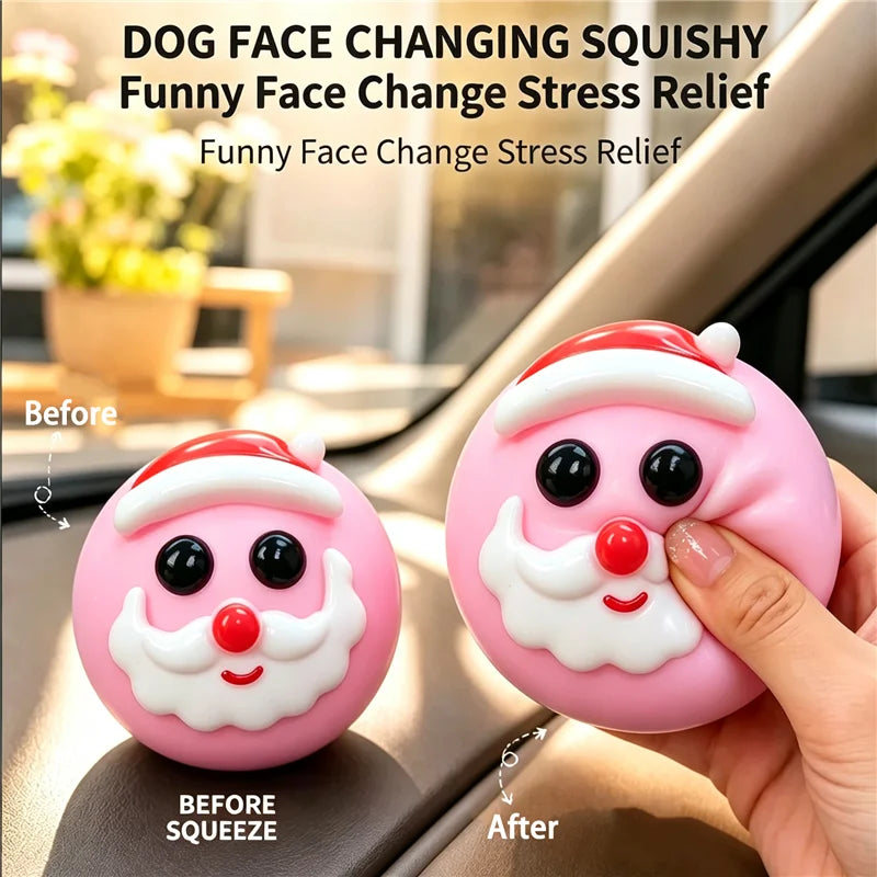 Christmas Limited Edition DIY Ugly Face Dog Squishy Squeeze Ball Slow Rebound Stress Relief Calming Sensory Toy for Adults ADHD