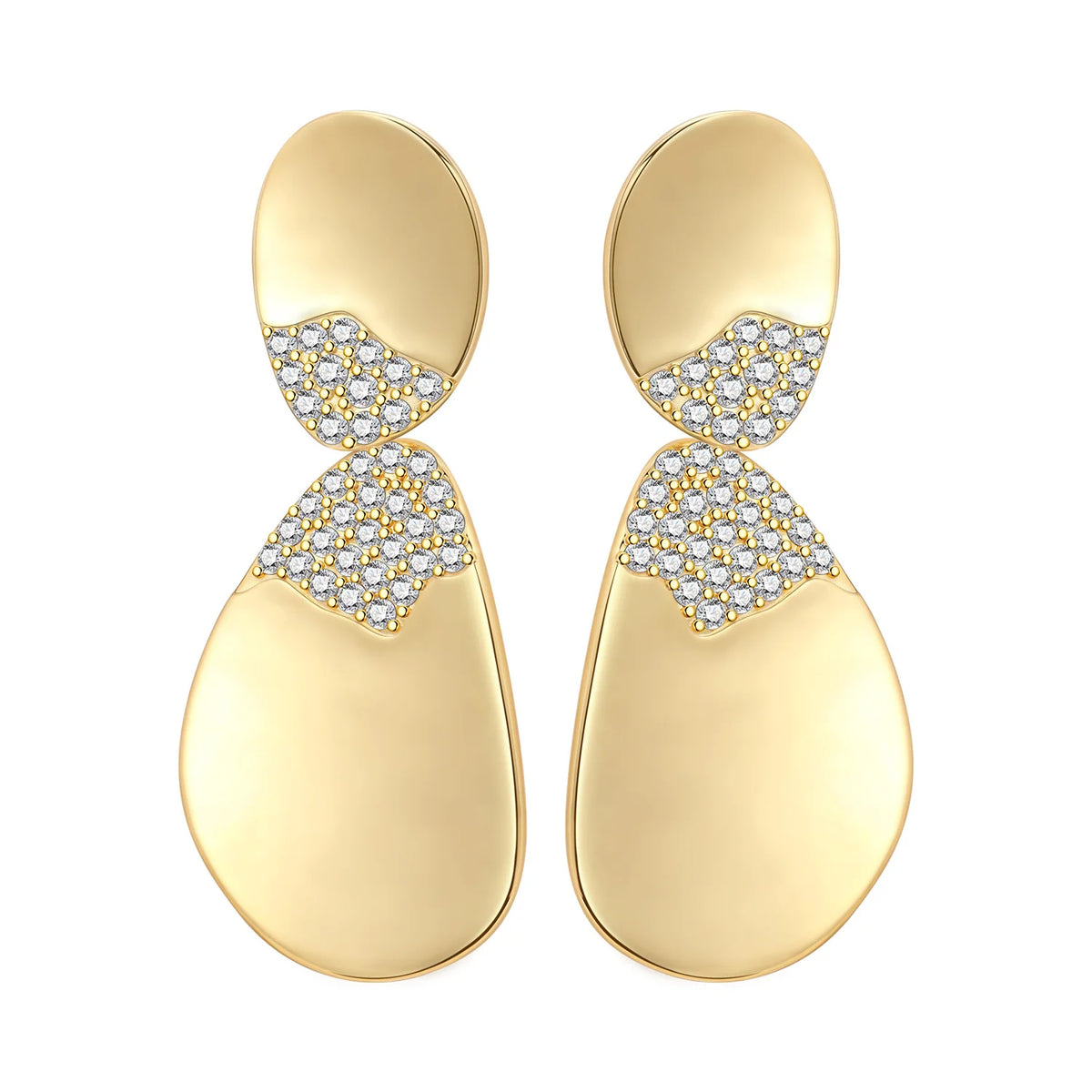 Orstarry S925 sterling silver 18k gold classic knot stud earrings for women, close-up view