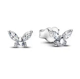 925 sterling silver herbarium cluster heart halo stud earrings for women, sparkling wedding jewelry