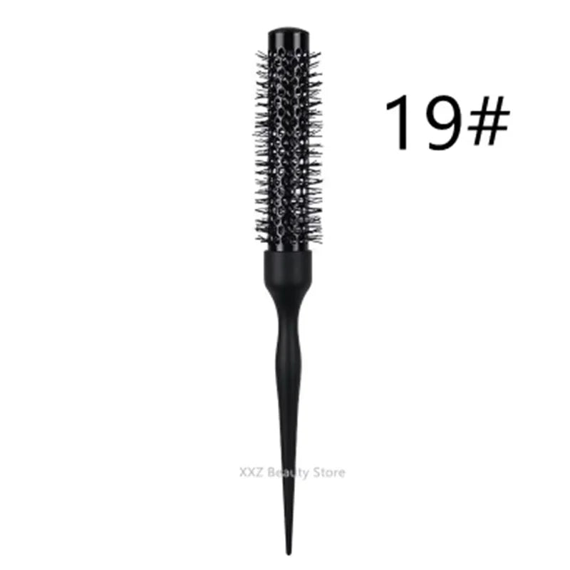 1/5PCS Black Curly Round Hair Comb Aluminum Tube Hair Brush Comb Professional Hairdresser Comb Salon Barber Styling Tool