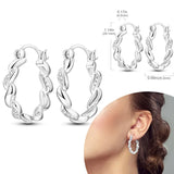 925 sterling silver hoop earrings with zirconia, hypoallergenic jewelry for women and girls