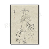 Korean hanbok canvas poster featuring traditional attire for Asian home decor by HSF Marketplace