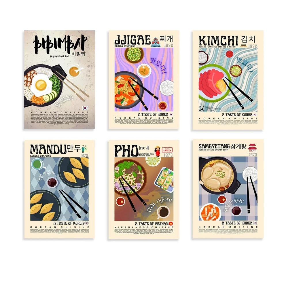 Vintage kimchi poster, retro Korean cuisine wall art, K-culture merch by HSF Marketplace
