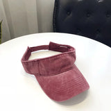 Women's washed cotton empty top sun visor cap for sports, travel, beach, golf, and UV protection