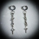Classic star earrings, hypoallergenic y2k goth grunge jewelry with dangly chunky punk star charms