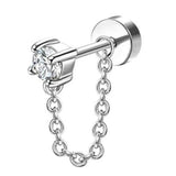 Bobisty surgical stainless steel flat back hoop earring for sensitive ears, dainty cartilage stud for women