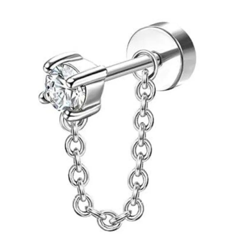 Bobisty surgical stainless steel flat back hoop earring for sensitive ears, dainty cartilage stud for women