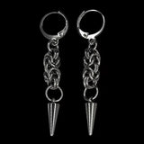Fashion punk stainless steel ball spike earrings for women, cool grunge rock gothic jewelry