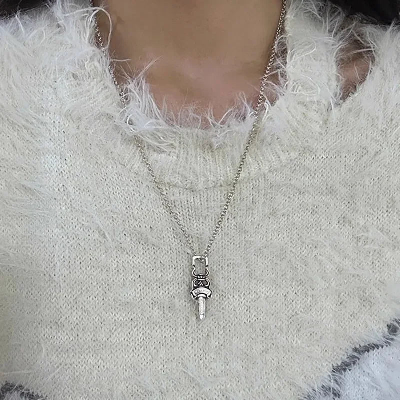 S925 silver double-sided couples necklace, minimalist matching jewelry design; HSF Marketplace jewelry