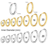 Classic stainless steel round hoop earrings for women by HSF Marketplace