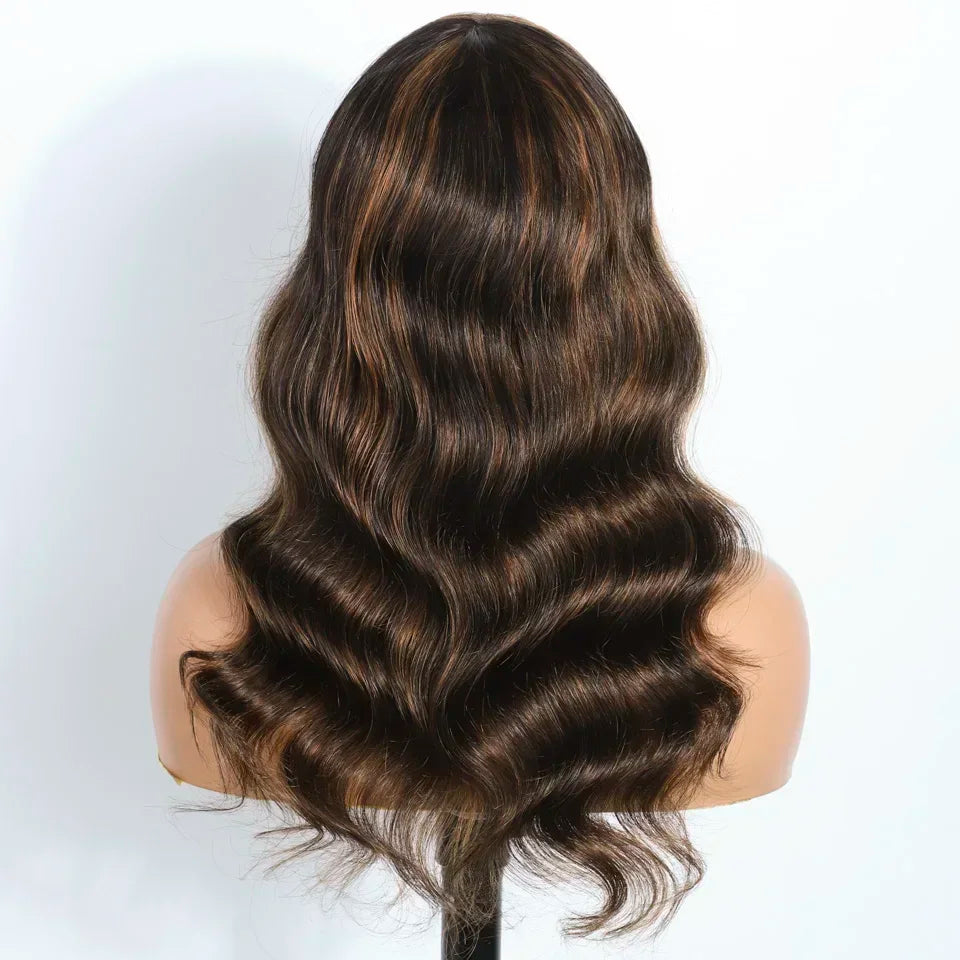 180D ombre blonde body wave human hair wig with bangs, HSF Marketplaceasynda
