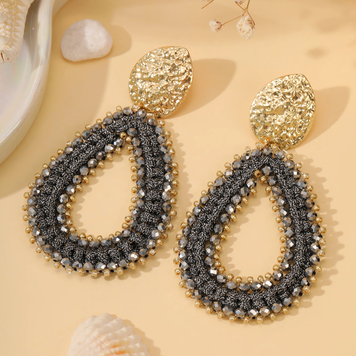 Colorful handmade water drop shape earrings for women by HSF Marketplace