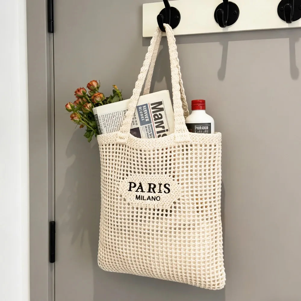 Crochet tote bag for women, stylish summer beach accessory by HSF Marketplace