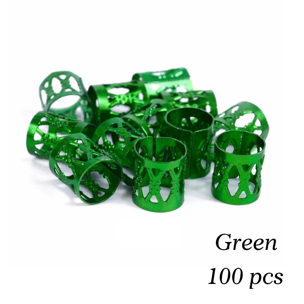 50-piece hollow-out hair rings for stylish hair braiding and dreadlocks, HSF Marketplace styling tools