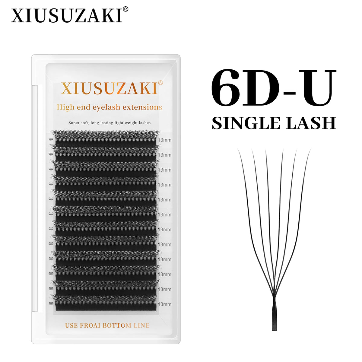 6D U-shape mink eyelash extensions for volume and glamour by HSF Marketplace