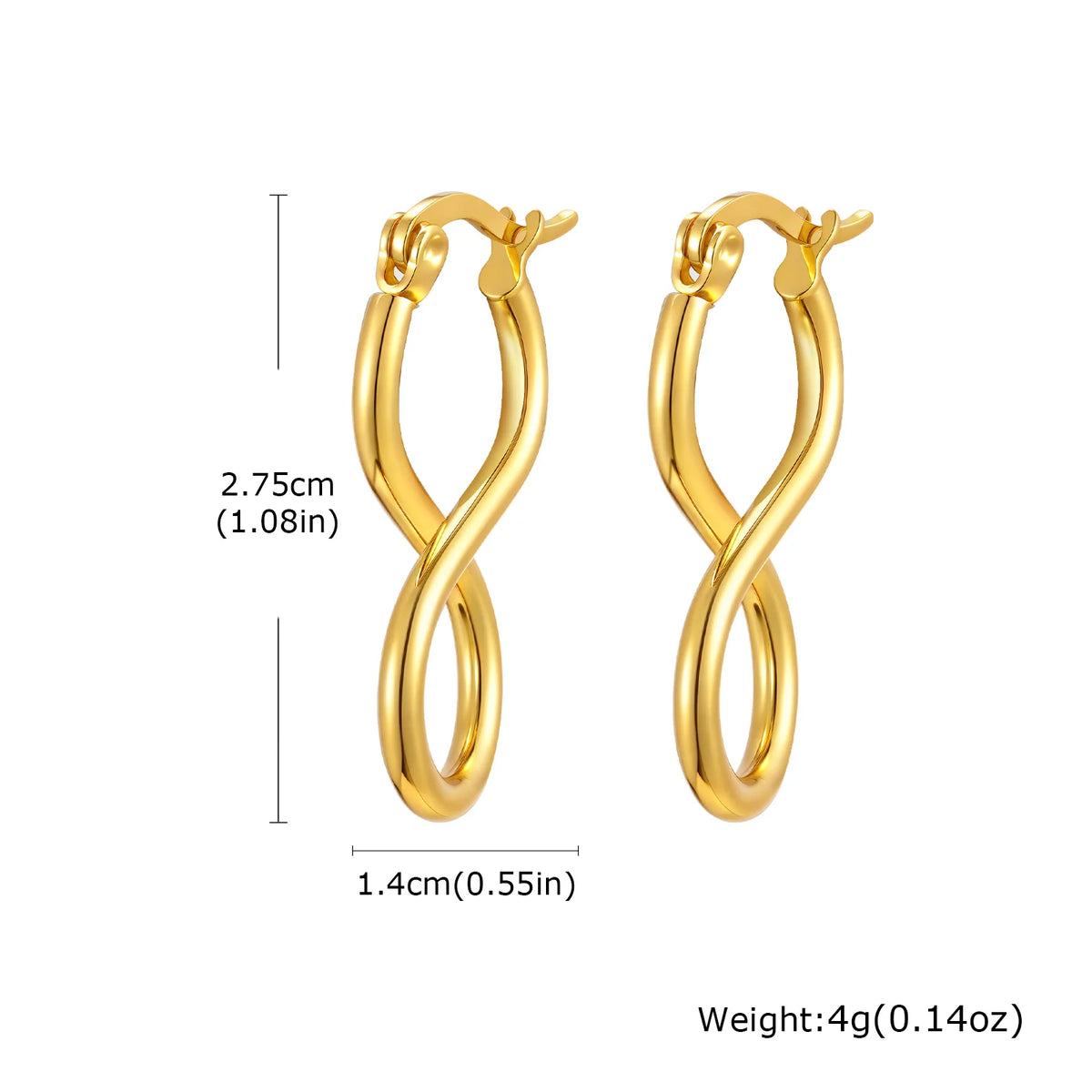 Stainless steel twist circle hoop earrings for women by HSF Marketplace