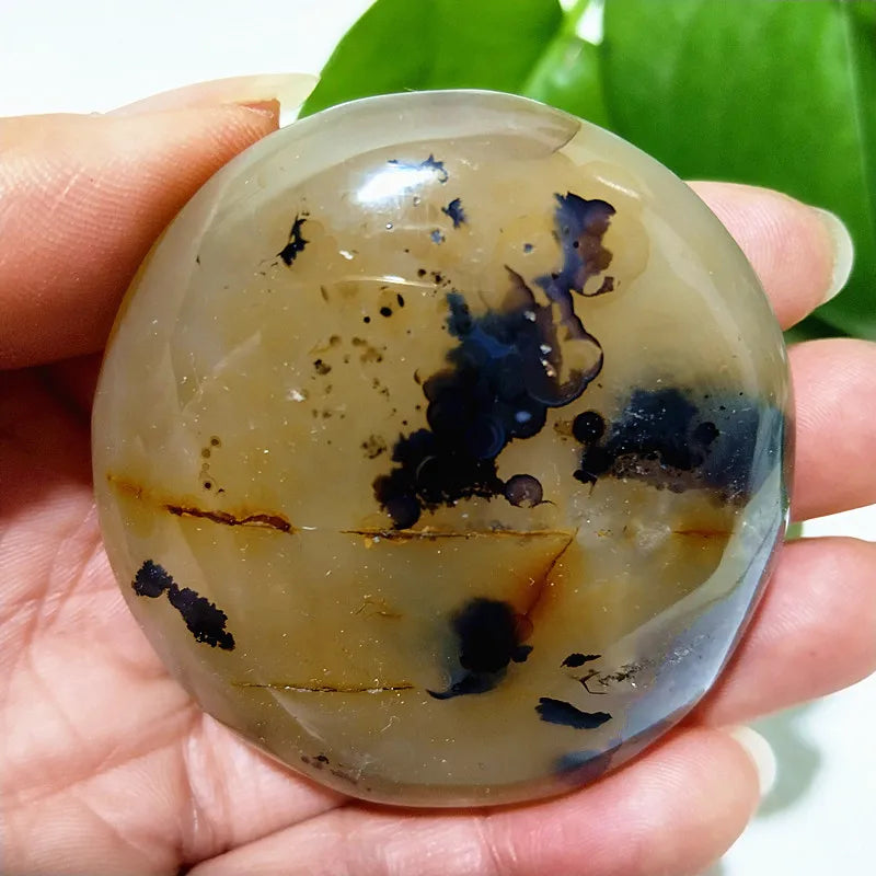 Natural Stone Waterplant Plant Small Tree Agate Palm Stone Meditation Spiritual Yoga Cure Feng Shui Crystal Room Ornament