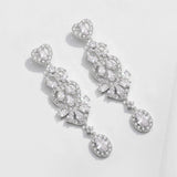 Geometric AAA cubic zirconia dangle earrings for women by HSF Marketplace