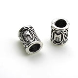10Pcs/Lot Viking Rune Beads Alloy Tube Spacer Beads Hair Braid Beard Dreadlock Beads Knife Beads Pendant for DIY Jewelry Making