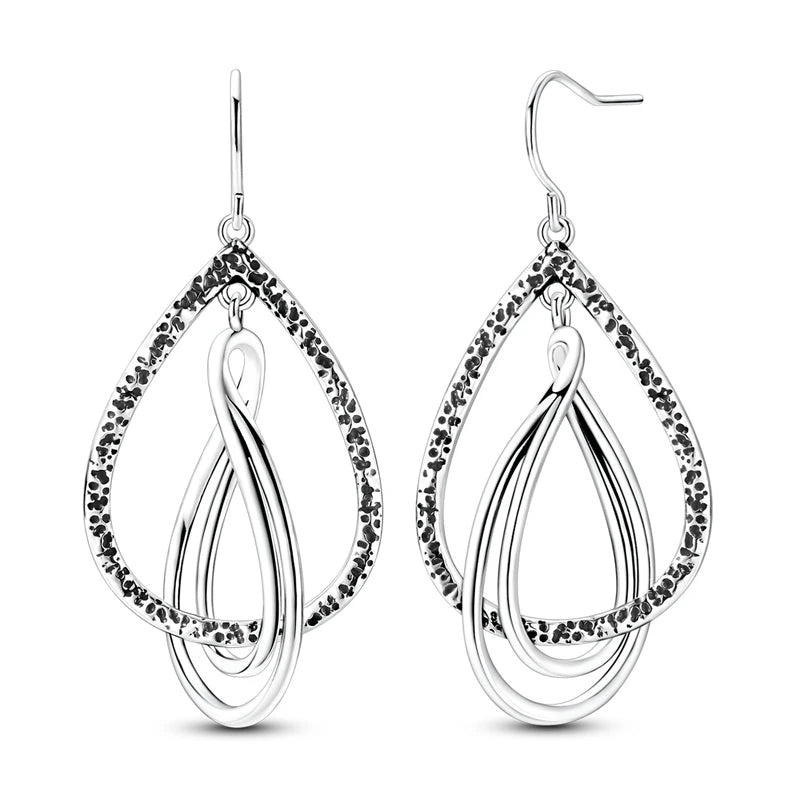 Hypoallergenic CZ zircon hoop earrings in 925 sterling silver by HSF Marketplace