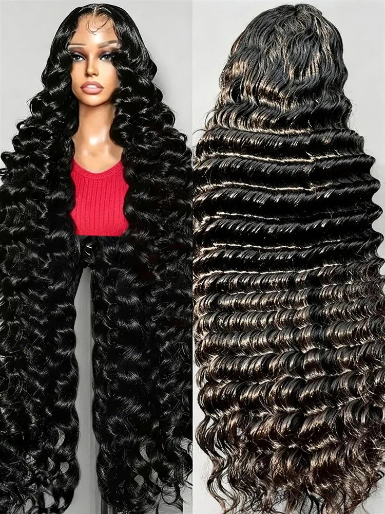 250 Density Loose Deep Wave 13x4 360 Full Lace Front Wig 40 42 Inch 13x6 HD Loose Wave Lace Frontal Human Hair Wigs For Women 100% Real Virgin Raw Human Hair Wig Bleached Knots Preplucked Natural Hairline Wet And Wavy Lace Wi