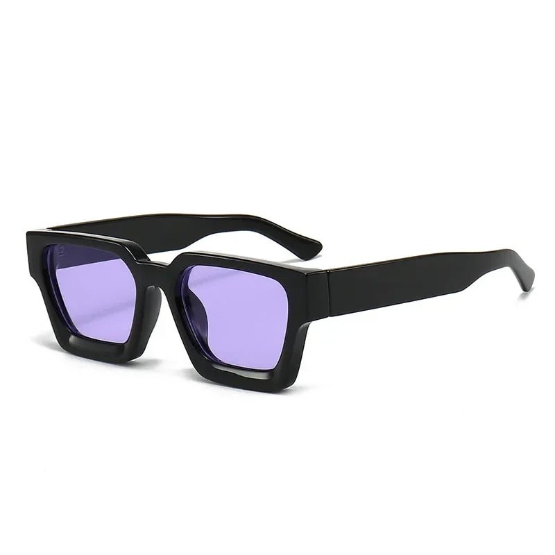 Luxury square sunglasses for women and men with green frames, UV400 protection, designer style, and trendy retro look by HSF Marketplace.