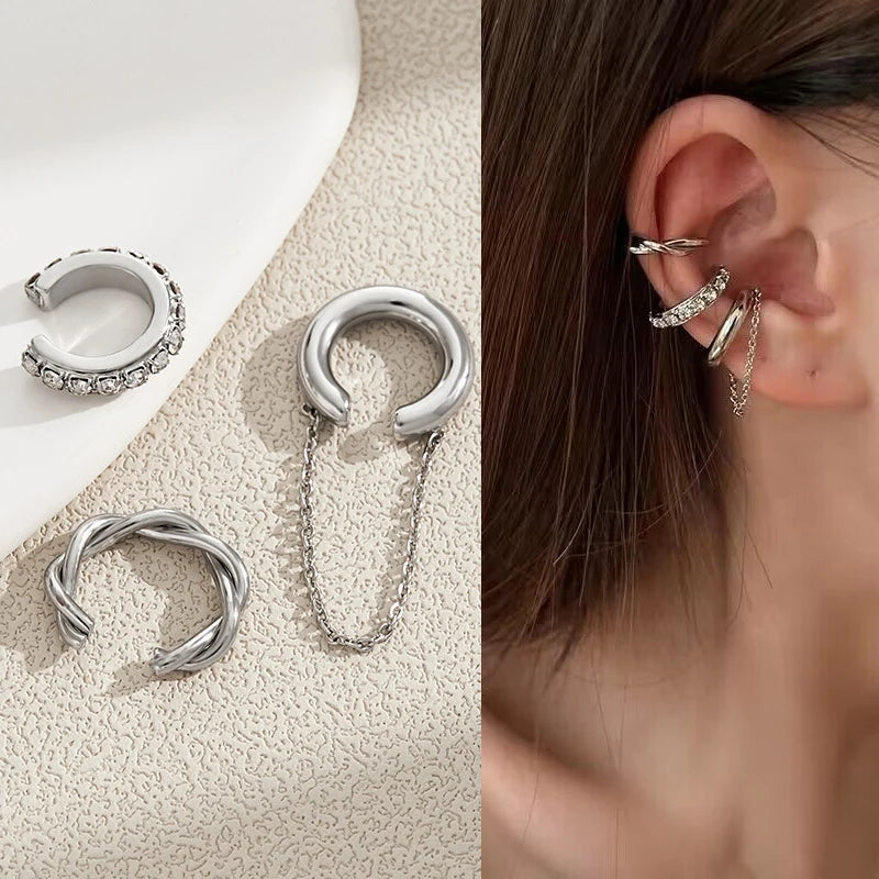Luxury crystal tassel clip earrings for women, featuring a sparkling design by HSF Marketplace