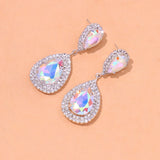 Multicolor crystal drop earrings for women by HSF Marketplace, featuring elegant sparkling stones in a dangling design