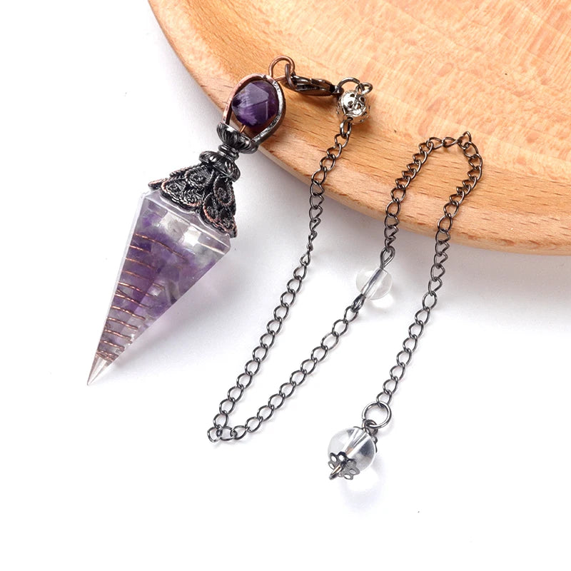 Natural stone pendulum pendant for jewelry making and energy by HSF Marketplace