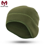 Women's winter fleece beanie hat with ear cover, windproof thermal cap for skiing and snowboarding