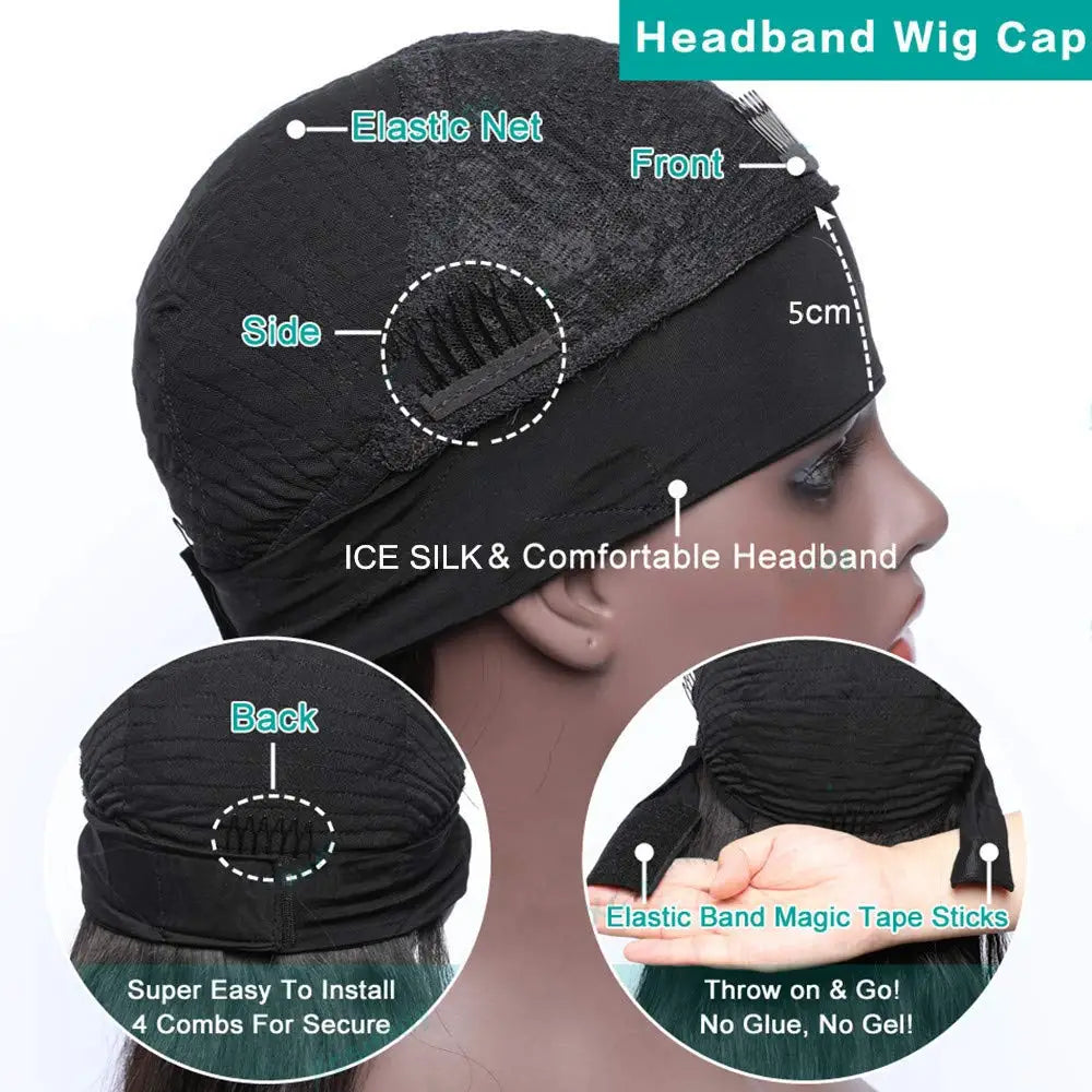 Body wave headband human hair wig, machine-made Remy wig for women by HSF Marketplace
