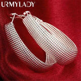 925 sterling silver hoop earrings for women, simple circular design for weddings, engagements, or parties