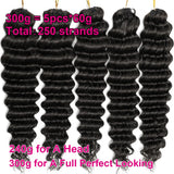 Miracle Knots Crochet Human Hair Deep Wave Bundles Invisible Knot Burmese Curly Boho Braids Crochet Human Hair Extensions 16-20 Inch Pre-Separated Reusable Feathered Human Crochet Curly 100% Human Hair For Black Women Lightwe
