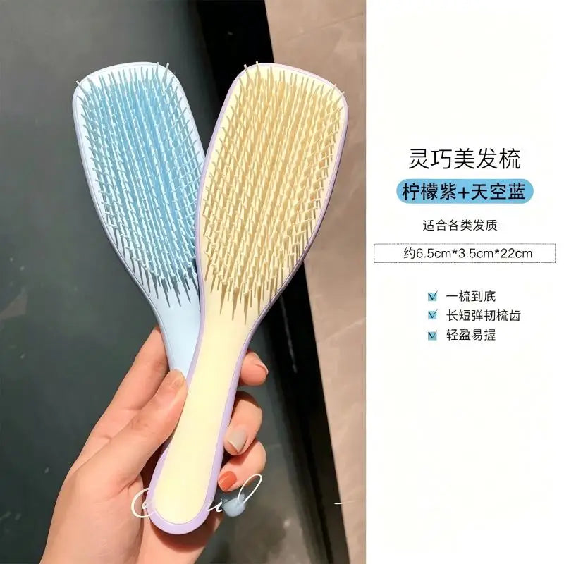 Anti-Static Tangle-Free Portable Hair Comb for Curly And Straight Hair Dandruff-Free Plastic Comb with Handle for Home Use
