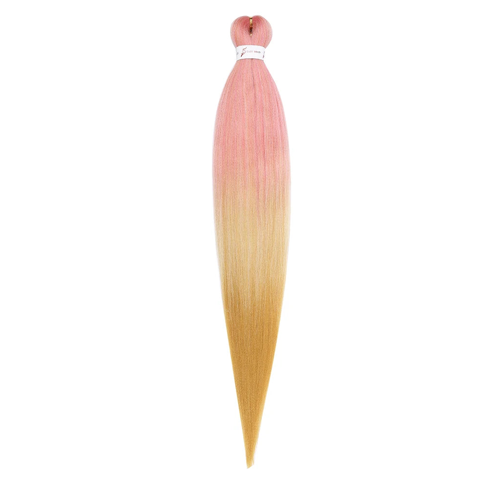 Pre-stretched Braids Hair Professional Itch Free Hot Water Setting Synthetic Fiber Ombre Yaki Texture Braid Hair Extensions