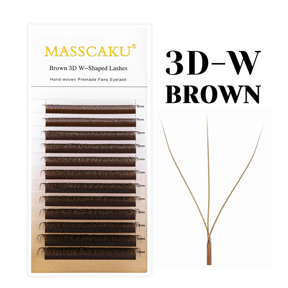 Premium 3D 4D 5D brown false eyelash extensions by HAIRSOFLY SHOP