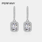 Radiant emerald cut moissanite earrings in S925 silver, HSF Marketplace jewelry