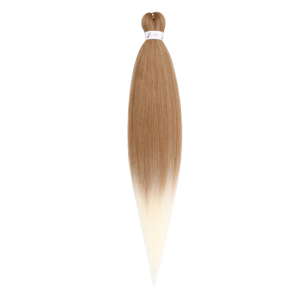 Pre-stretched Braids Hair Professional Itch Free Hot Water Setting Synthetic Fiber Ombre Yaki Texture Braid Hair Extensions