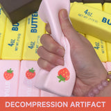 2026 New Soft Butter Squishy Toy, 1-5 PCS Cute Strawberry Butter Bar Stress Relief Toy, Stretchy & Squishy Safe TPR Material