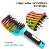 HSF detangling hair brush for curly hair with flexible bristles and scalp massage design