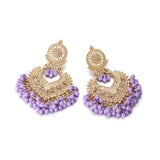 Boho gold heart-shaped flower dangle earrings for women by HSF Marketplace