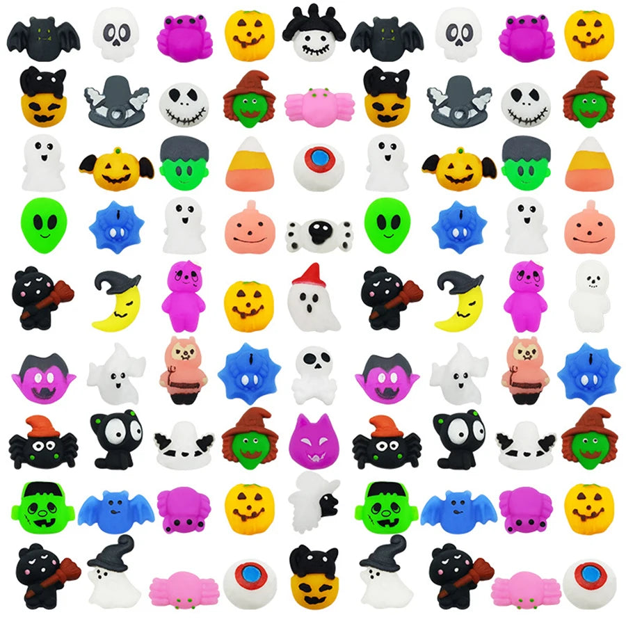 Halloween Mini Mochi Squishy Toys – Cute Spooky Characters, Stress Relief Sensory Fidget Toys