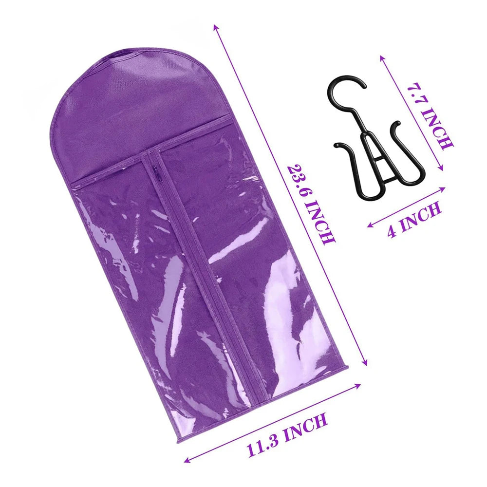 1Set/2sets Wig Storage Bag With Hanger Hair Bags With Plastic Hanger For Virgin Hair Wig Organizer Hangers For Multiple Wigs