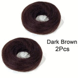 2-piece black human hair scrunchie bun makers by HSF Marketplace for fluffy messy buns and ponytail updos