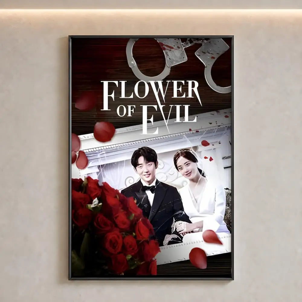 Flower of Evil Korean thriller poster wall decor, featuring drama artwork in a dark, suspenseful design
