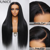 Yaki straight human hair wig with glueless 7x5 lace, ready-to-wear style by HSF Marketplace