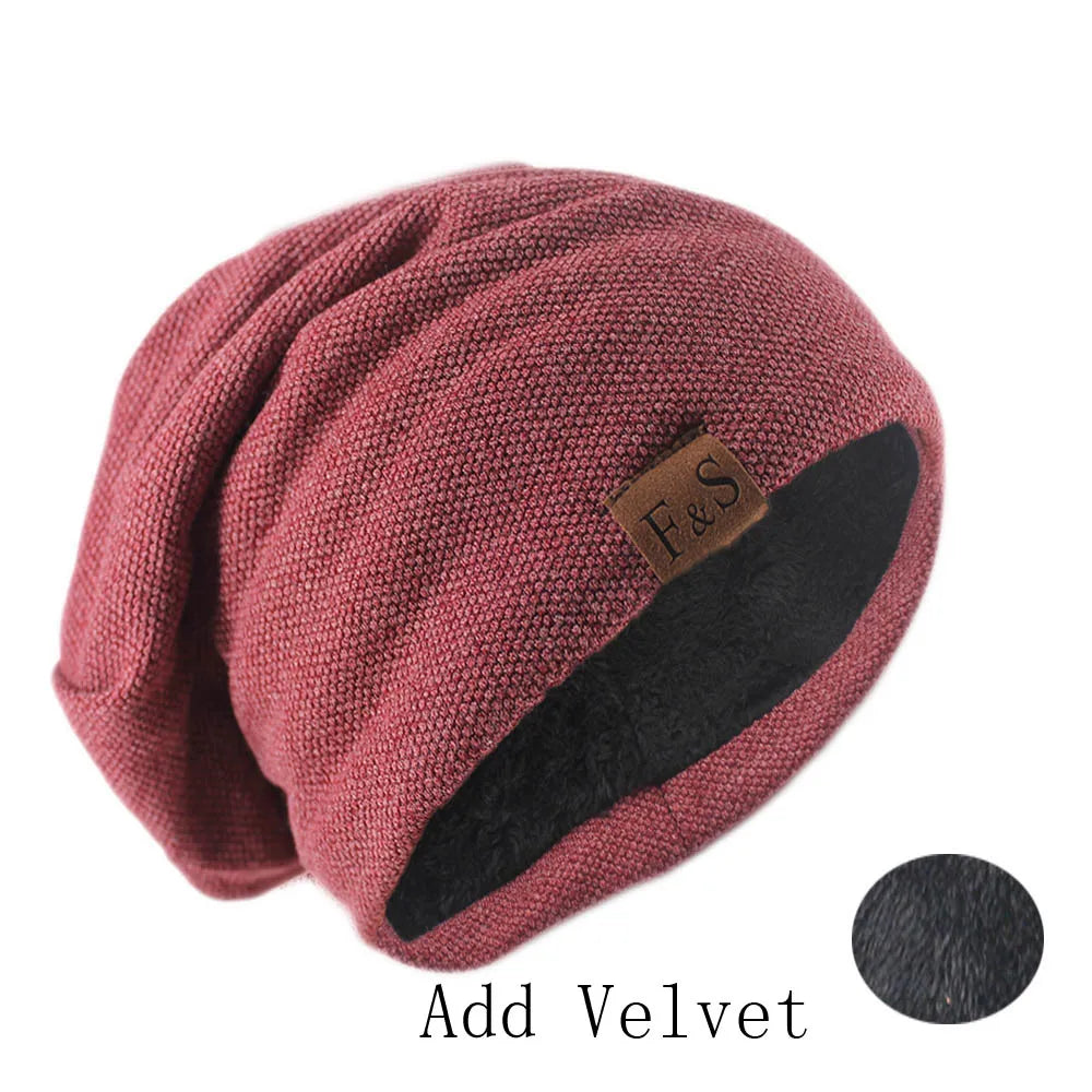 Women's autumn knitted solid color bonnet hat, soft casual beanie turban style for men and women