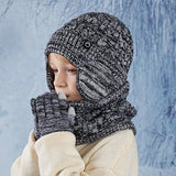 Children's warm fleece-lined hat, scarf, and gloves winter set by HSF Marketplace