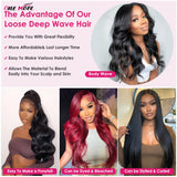 Brazilian Body Wave Human Hair Weave 2x6 with 3/4 Natural Hair Bundles Deep Parting Closure for Hair Extensions