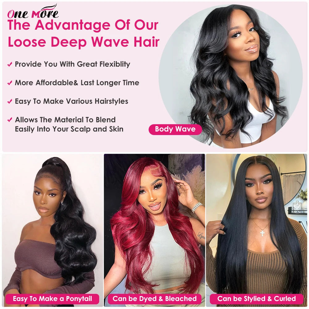 Brazilian Body Wave Human Hair Weave 2x6 with 3/4 Natural Hair Bundles Deep Parting Closure for Hair Extensions
